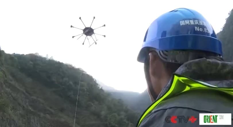 Heavy-lift drone debuts in China's Chongqing to transport transmission tower materials