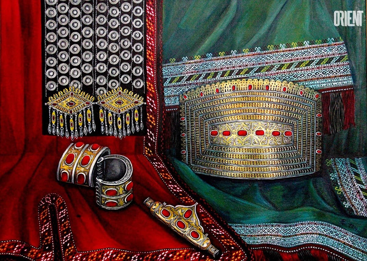 The beauty of folk crafts is in the paintings at the exhibition in the Union of Artists of Turkmenistan.
