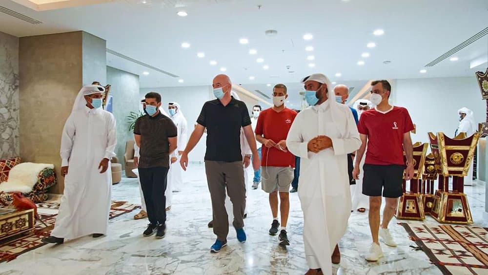 FIFA President took part in a friendly match at the 2022 World Cup stadium in Qatar