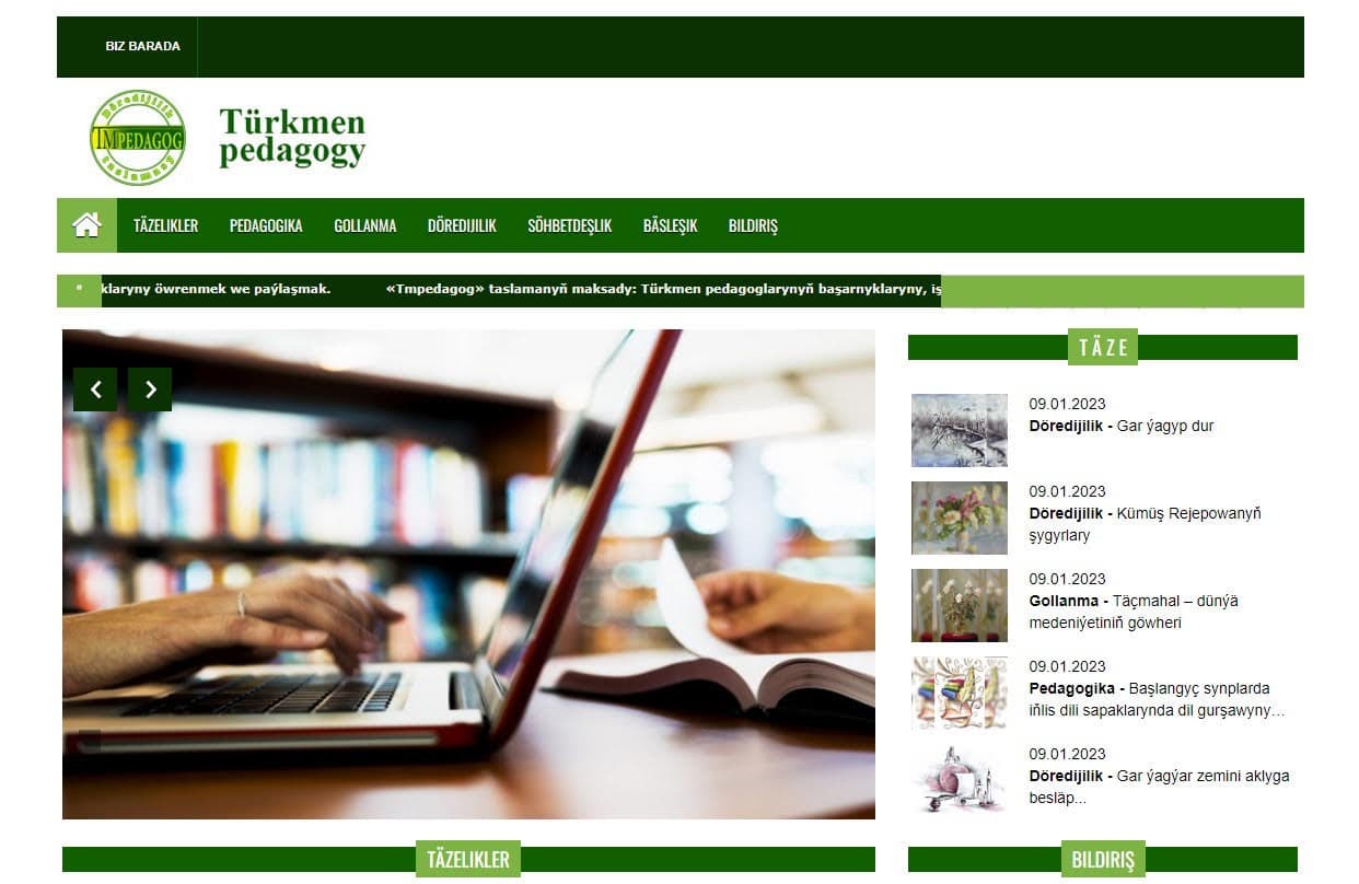 Türkmenistanda ýaş pedagoglar üçin täze saýt işe girizildi