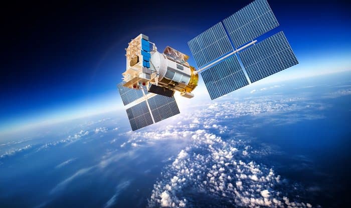 A cellular satellite transmitted data from space to a regular phone