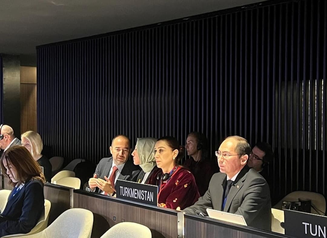 Türkmenistanyň wekiliýeti Sportda dopinge garşy taraplaryň konferensiýasynyň dokuzynjy mejlisinde çykyş edýär (COP9)