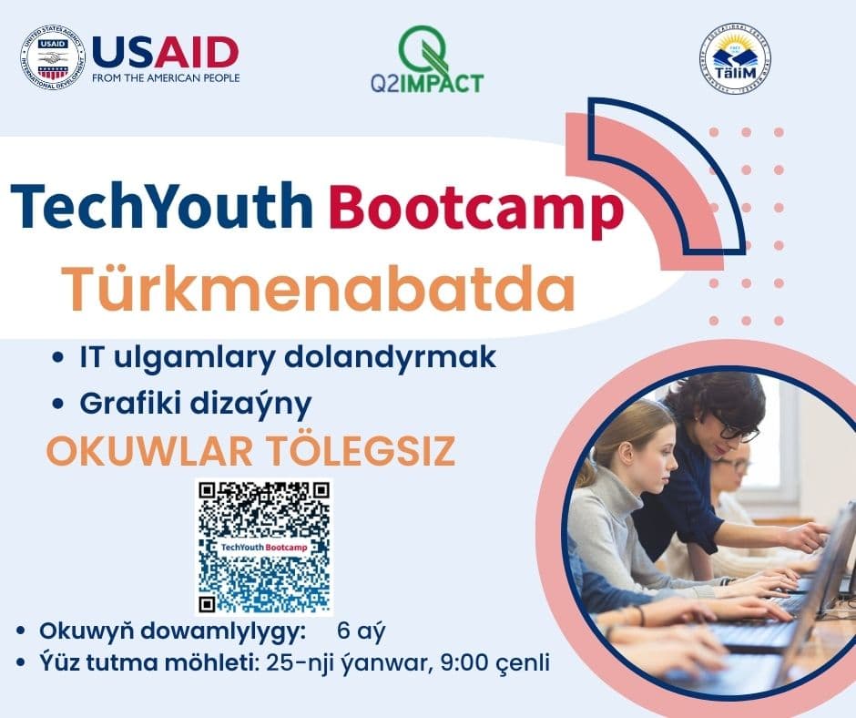 USAID-iň YDA taslamasynyň «TechYouth Bootcamp» maksatnamasy Lebap welaýatynda amala aşyrylyp başlanýar.