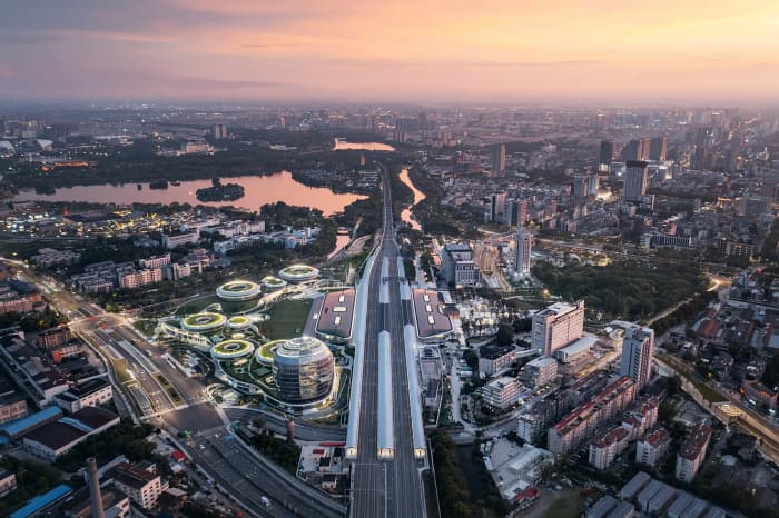 China has built a railway station connecting the country's past and future