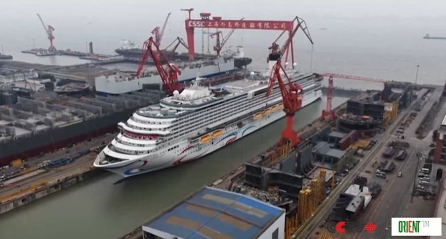 Второй китайский круизный лайнер собственного производства вышел из сухого дока