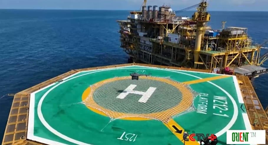 Drone operation system launched to boost offshore oilfield management efficiency in China's Beibu Gulf