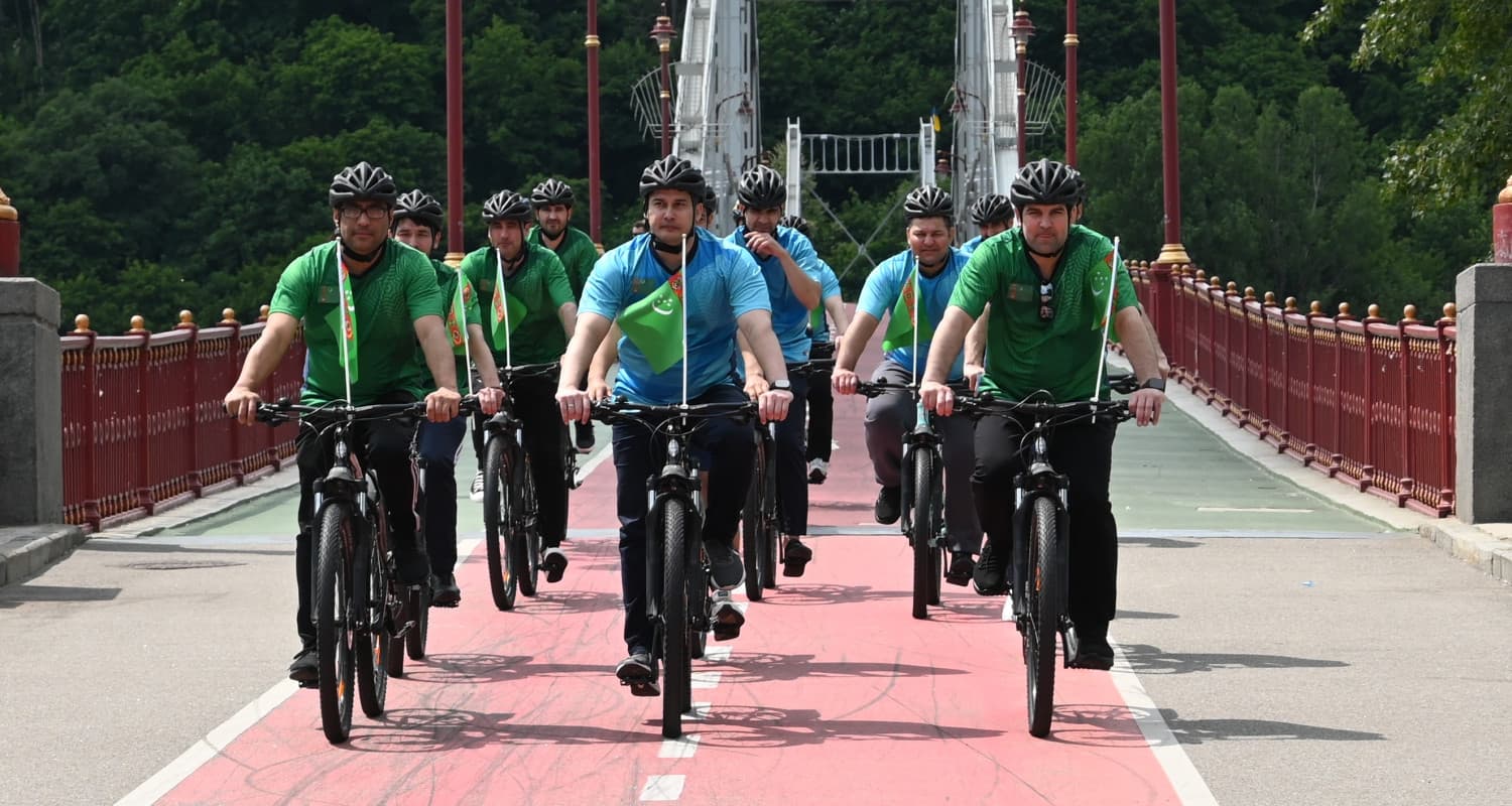 The whole world on a bicycle: Turkmen embassies on the move for the World Day!