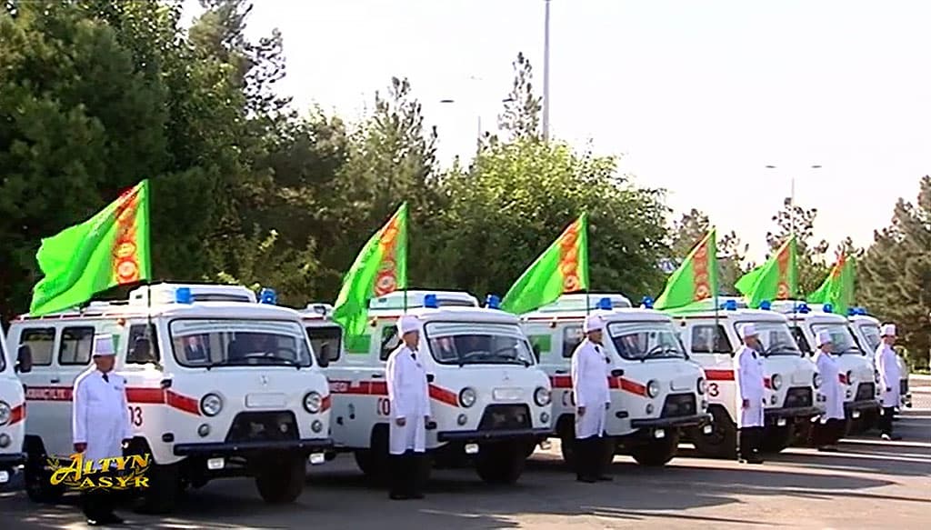 10 ambulance cars were given as gift by the president to children's units of the Mary hospitals
