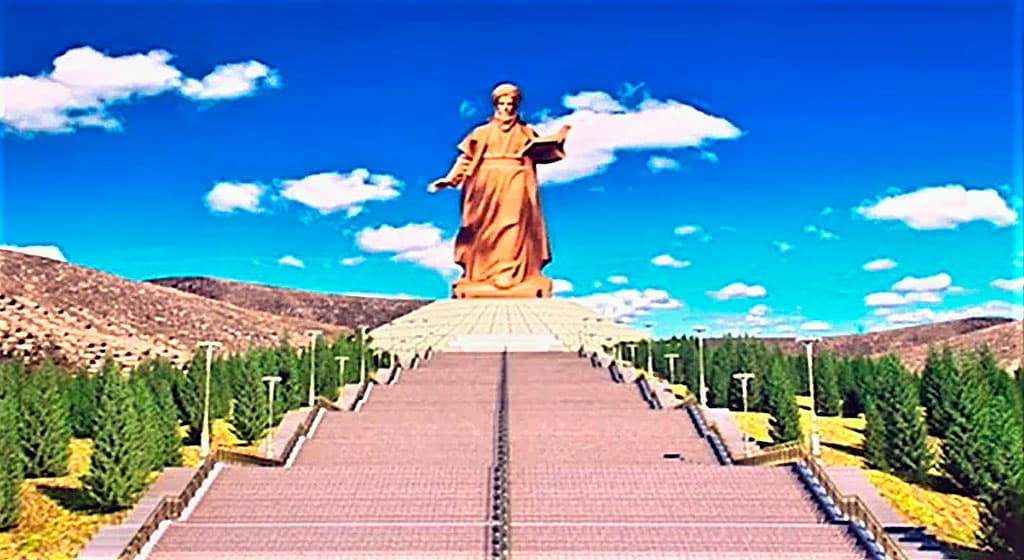Makhtumkuli's memorial at the foothills of the Kopet Dagh is ready for opening