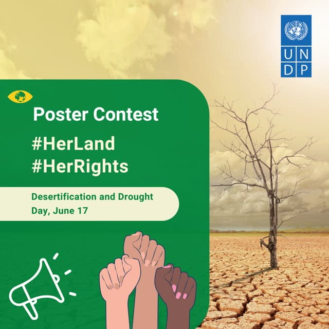Çölleşmäge garşy Bütindünýä güni mynasybetli Aşgabatdaky BMG-nyň ösüş Maksatnamasy #HerLand #HerRights bäsleşigine badalga berýär.