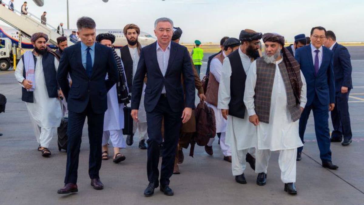 The Taliban delegation takes part in a business forum in Astana