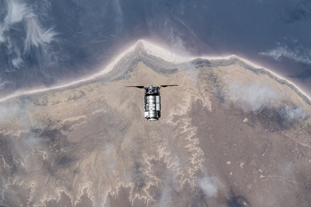 Photo fact: The space "truck" was captured from the ISS over Garabogazgol Bay