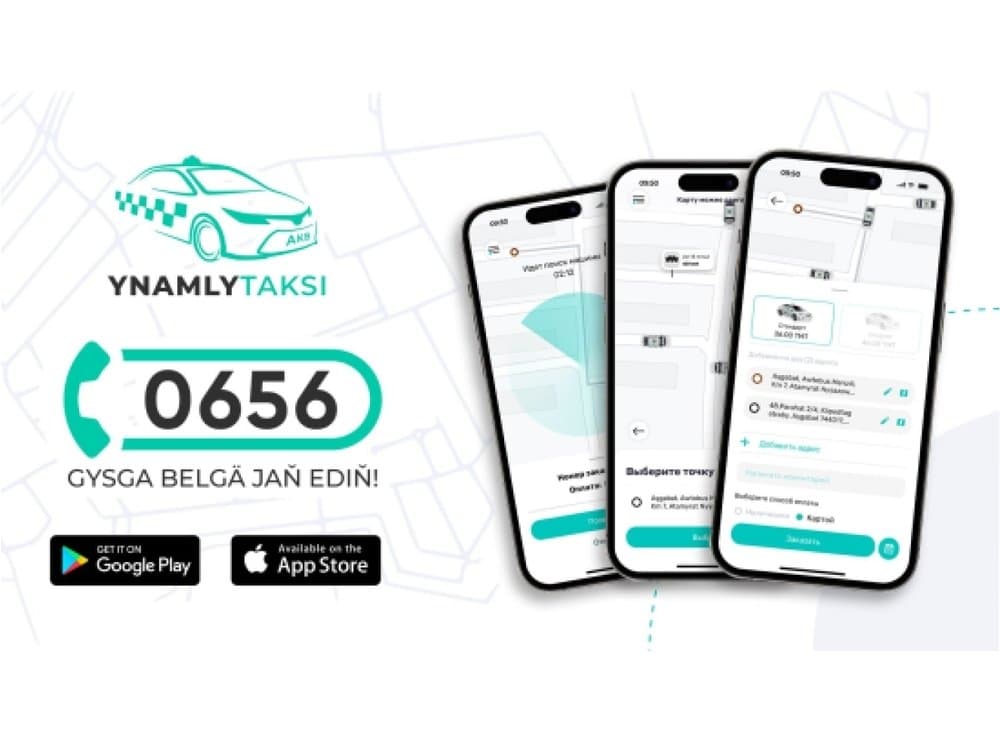 Residents of the city of Arkadag and the Ahal region will be able to use the online taxi service