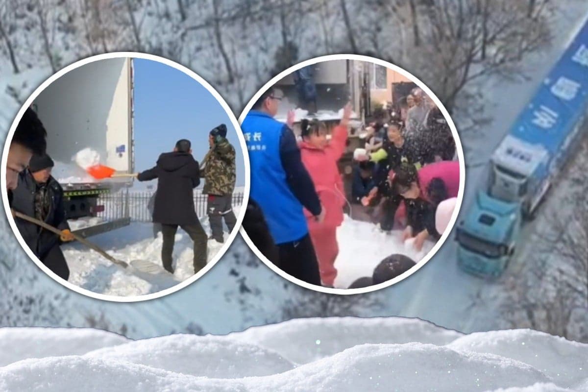 gruzovaya-firma-perevezla-tonny-snega-s-severa-na-yug-kitaya-dlya-razvlecheniya-osobennyh-detej