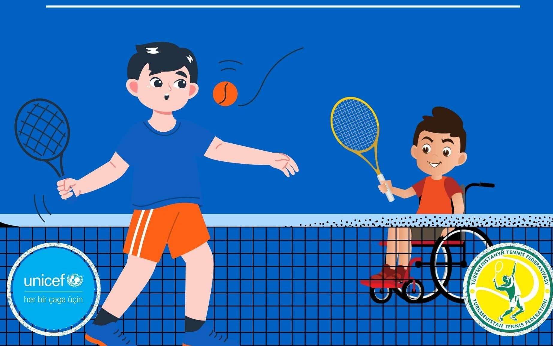 Türkmenistanda mümkinçiligi çäkli çagalar üçin tennis maksatnamasy işe girizilýär
