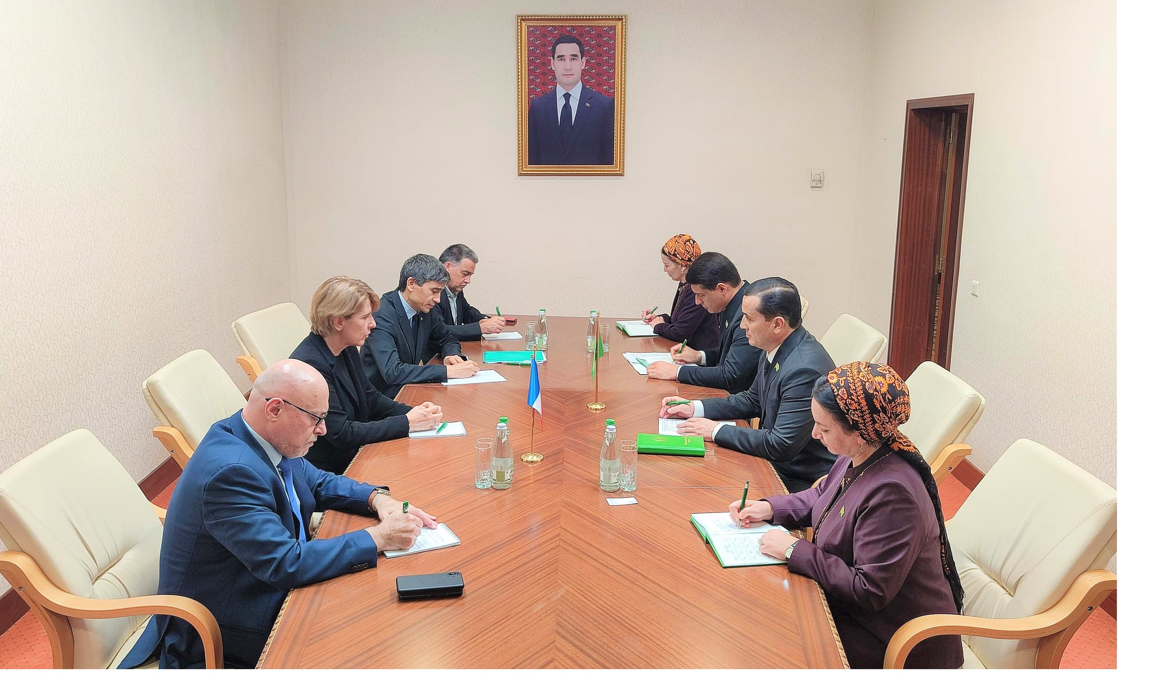 Meeting held at the Mejlis of Turkmenistan with Senator of the French Republic