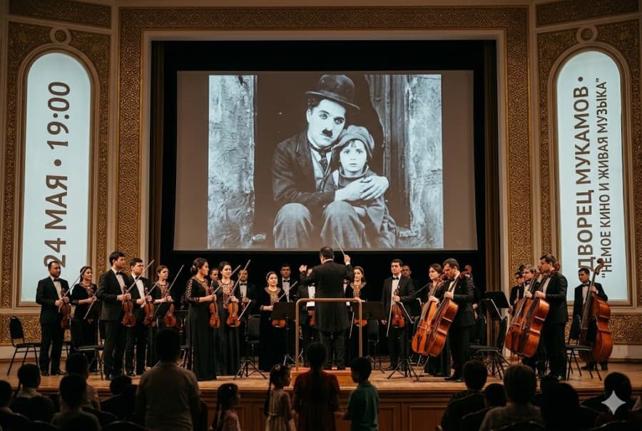 A masterpiece by Charlie Chaplin comes alive with orchestra music: An evening of silent cinema and live performance will be held in Ashgabat