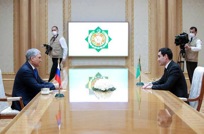  The President of Turkmenistan discussed inter-parliamentary cooperation with the Chairman of the State Duma of the Russian Federation