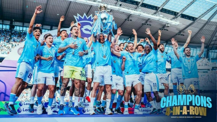  Manchester City is the first club to win the English Championship four times in a row