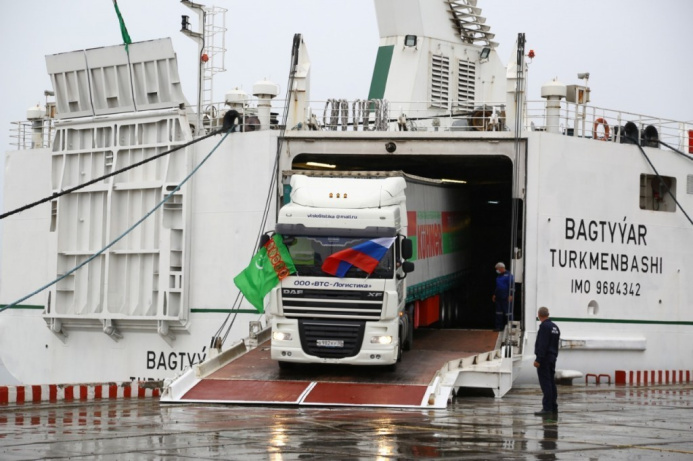  The Bagtyyar ferry set off from Turkmenbashi to the Russian port of Olya for the first time this year.