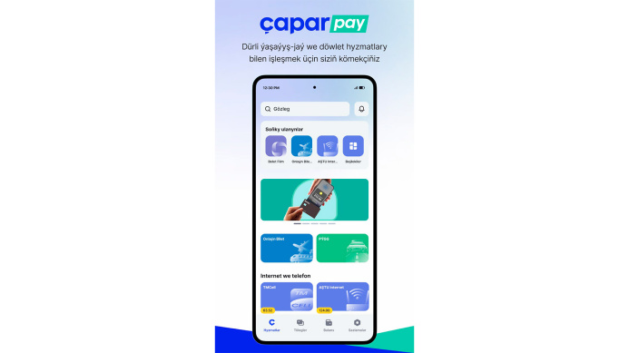  In the Çapar Pay application, you can send USSD requests and short numbers "Altyn Asyr"