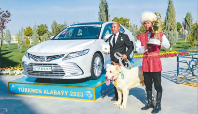  Alabai named Akhan is recognized as the most courageous dog of 2023 in Turkmenistan