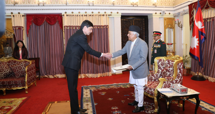  Ambassador of Turkmenistan to Nepal presented his credentials