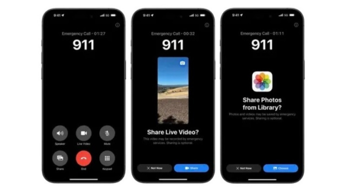  iPhone users will be able to stream video online when calling 911