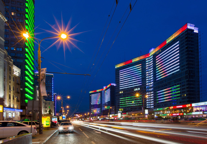  High-rise buildings on Novy Arbat in Moscow will be painted in the colors of the Turkmen flag