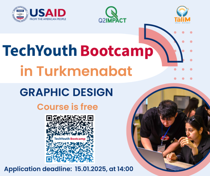  Applications are now open for TechYouth Bootcamp’s second cycle in Turkmenabat