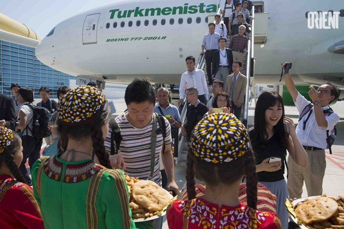  Tourists and businessmen arrived on the first direct flight from Tokyo
